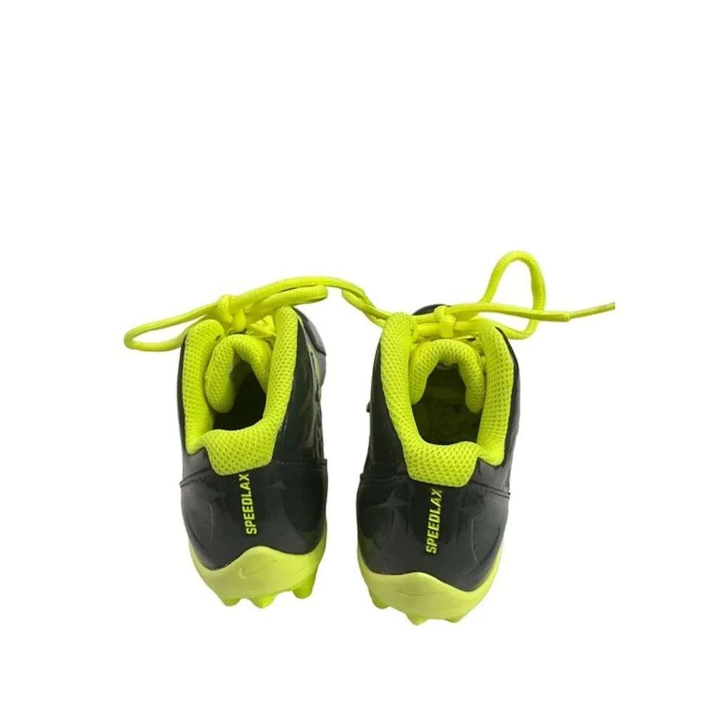 Nike‎ Speedlax Lacrosse Cleats Youth 1.5Y Black Volt Neon Yellow Dual Pull